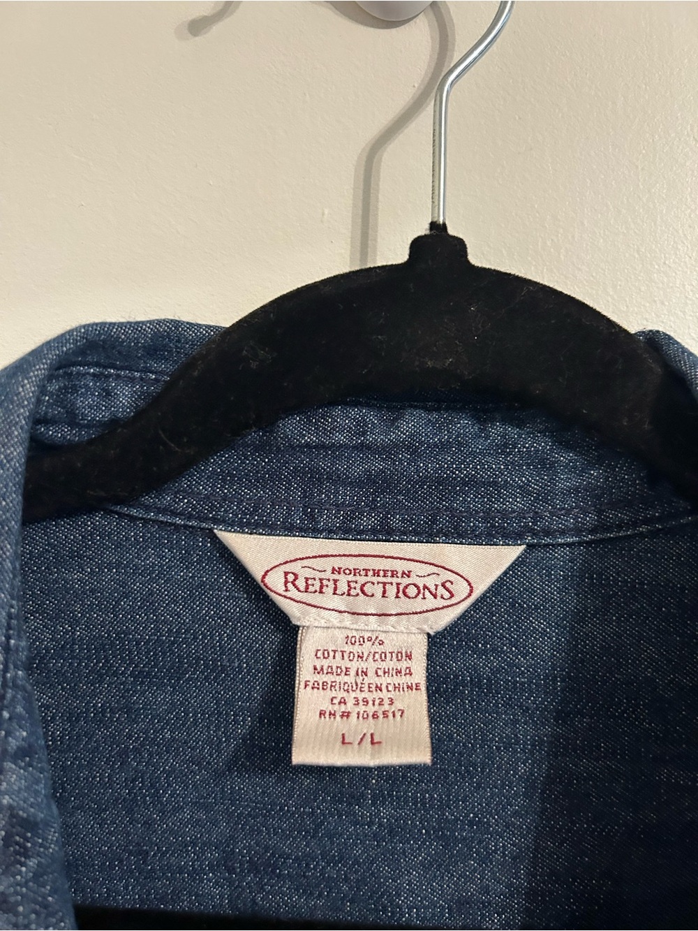 Vintage 90s Reflections Embroidered Denim Ski Shirt Button Up – Size Large